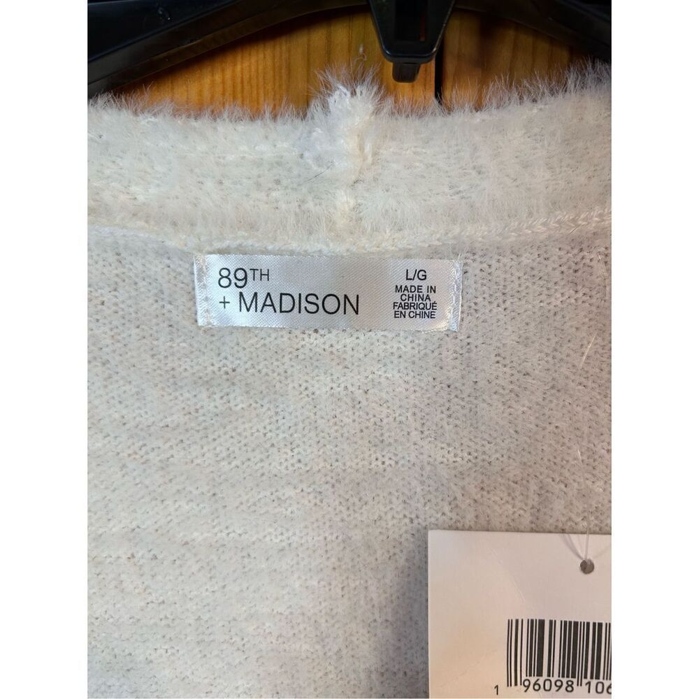 89th Madison Long Form Cardigan Size Large Ivory Long Sleeve Nwt (4755) Read — image 4 of 8